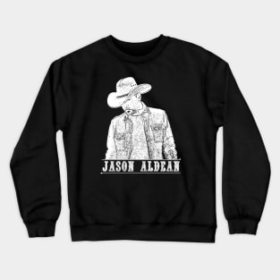 Jason Aldean // White Retro Crewneck Sweatshirt